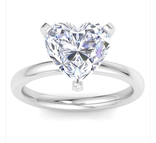 4 Carat Heart Shape Lab Grown Diamond Adjustable Ring With Important Ring Box