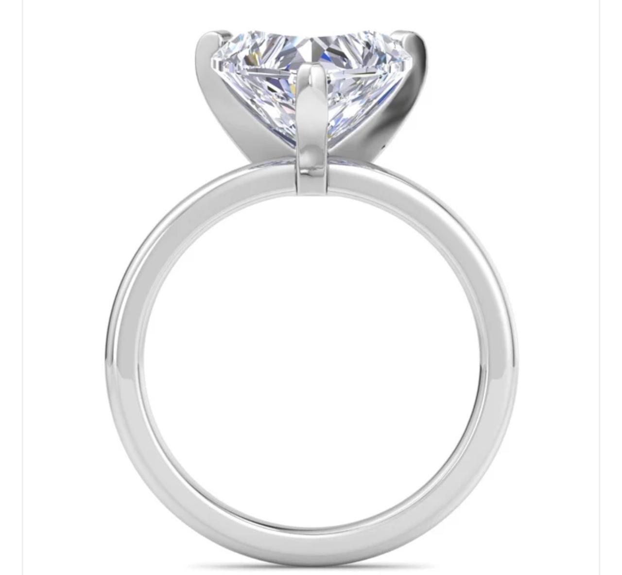 4 Carat Heart Shape Lab Grown Diamond Adjustable Ring With Important Ring Box